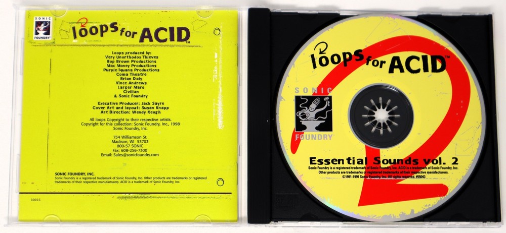 Sonic Foundry Essential Sounds 2 Loops For Acid Sample/Sound Library/Sampling CD