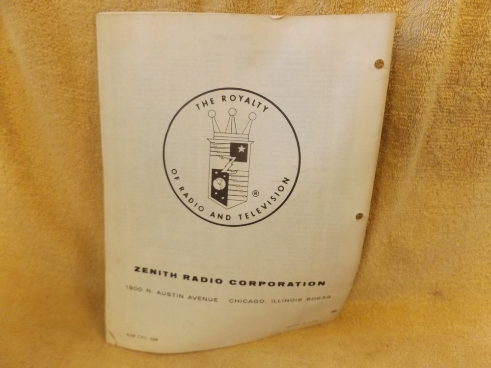 ZENITH SERVICE MANUAL 1970 Solid State TV Chassis 22AB55