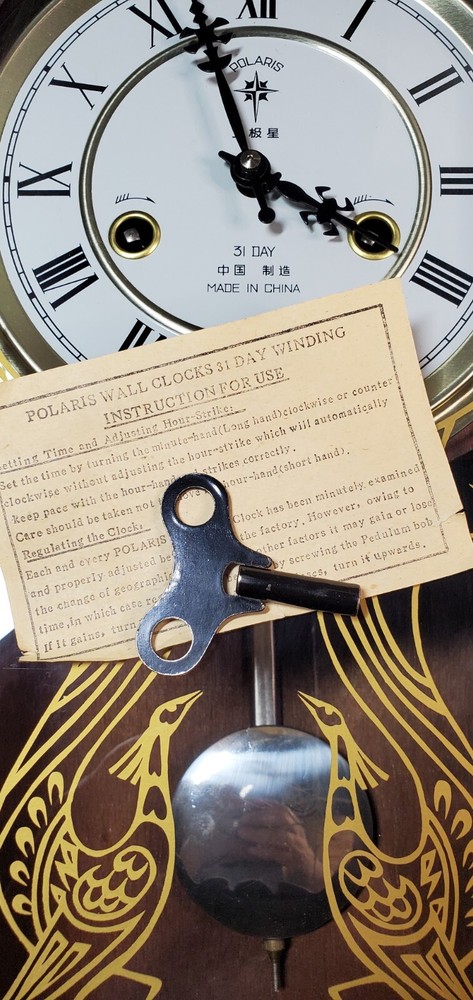 Polaris 31 Day Wall Pendulum Clock - Working - Cabinets needs work