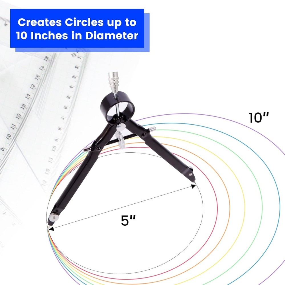 2pcs Compass for Geometry, Professional Drawing Compass,Metal Compass,...