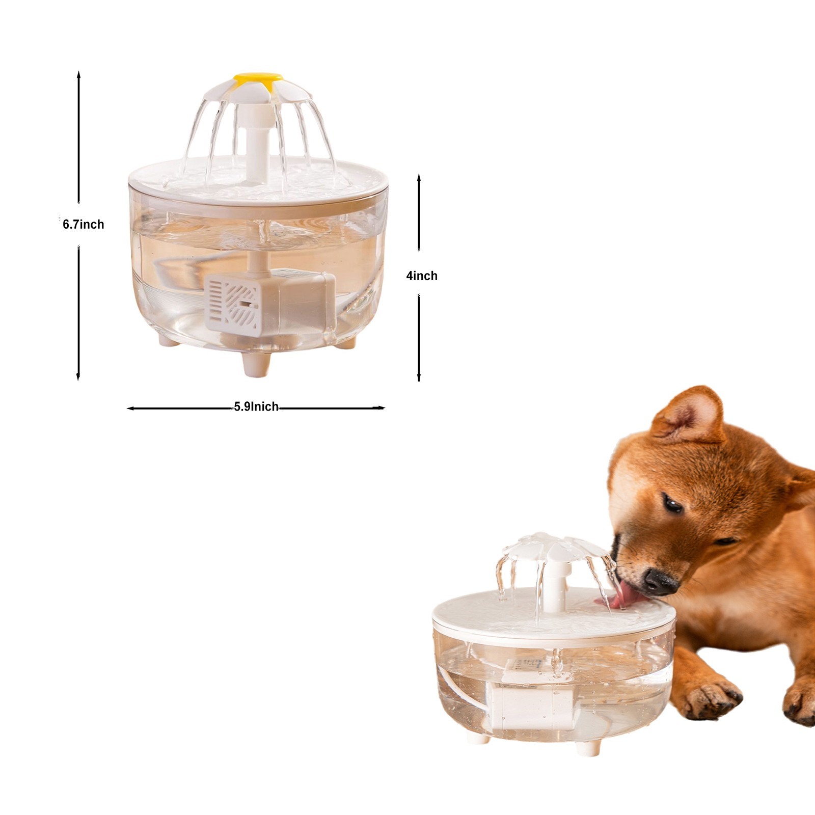 Cat Water Fountain Transparent Automatic Dog Cat Fountain Circulating Water Bowl