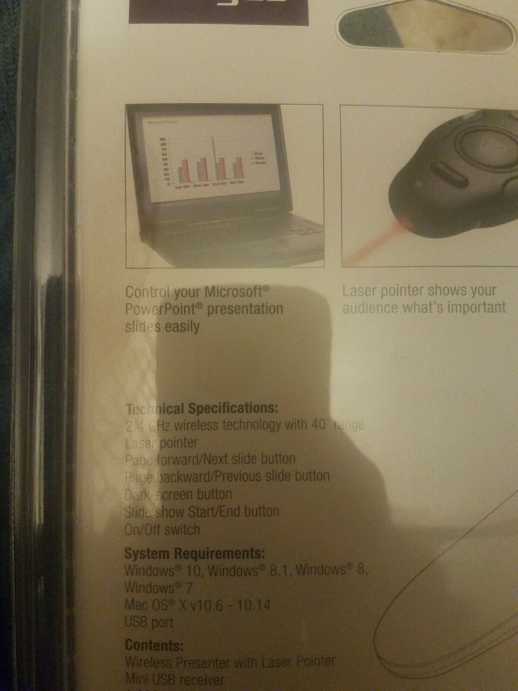 Logitech R400 Wireless Presenter Laser Pointer 50 Foot Range