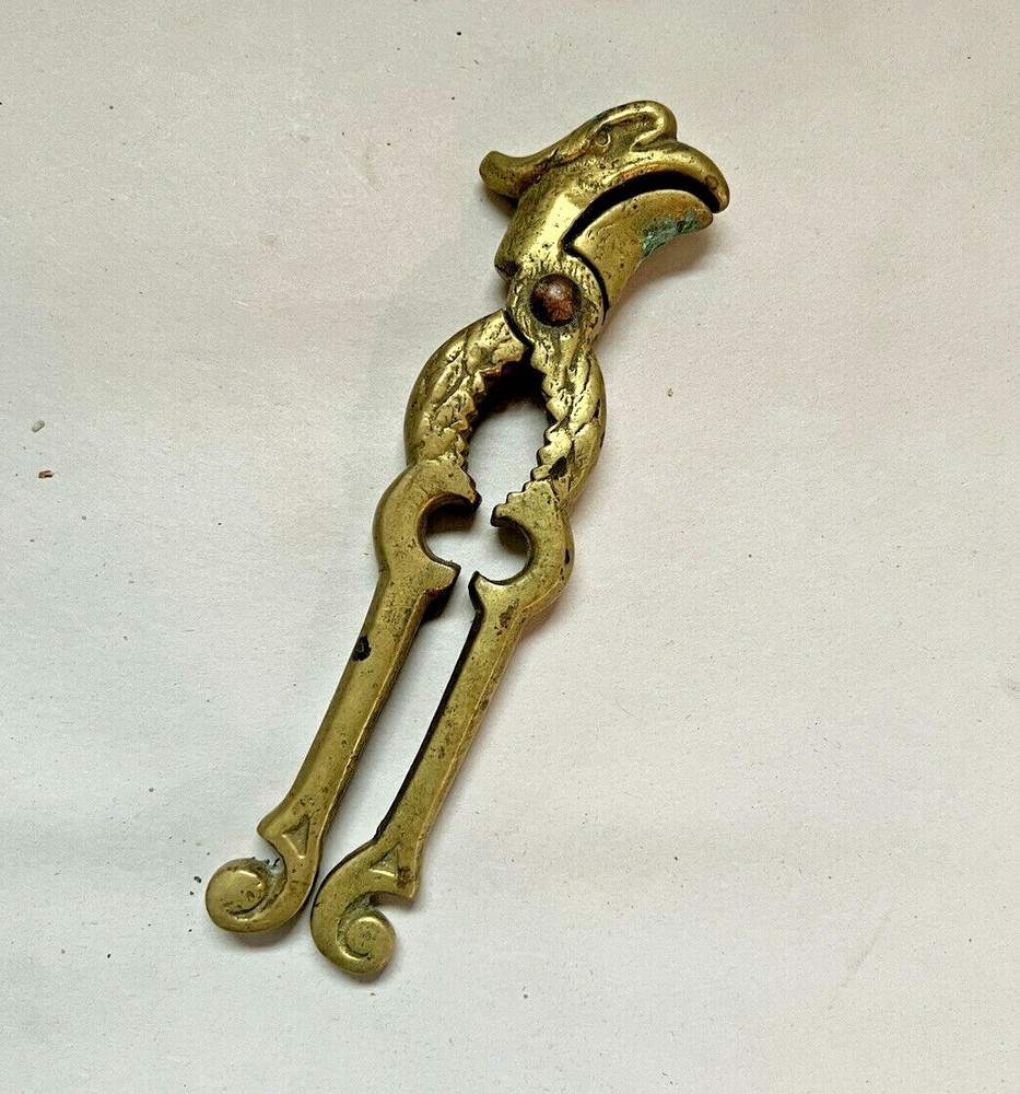 Antique Brass Nut Crackers with Eagle Head Design, 5 3/4"
