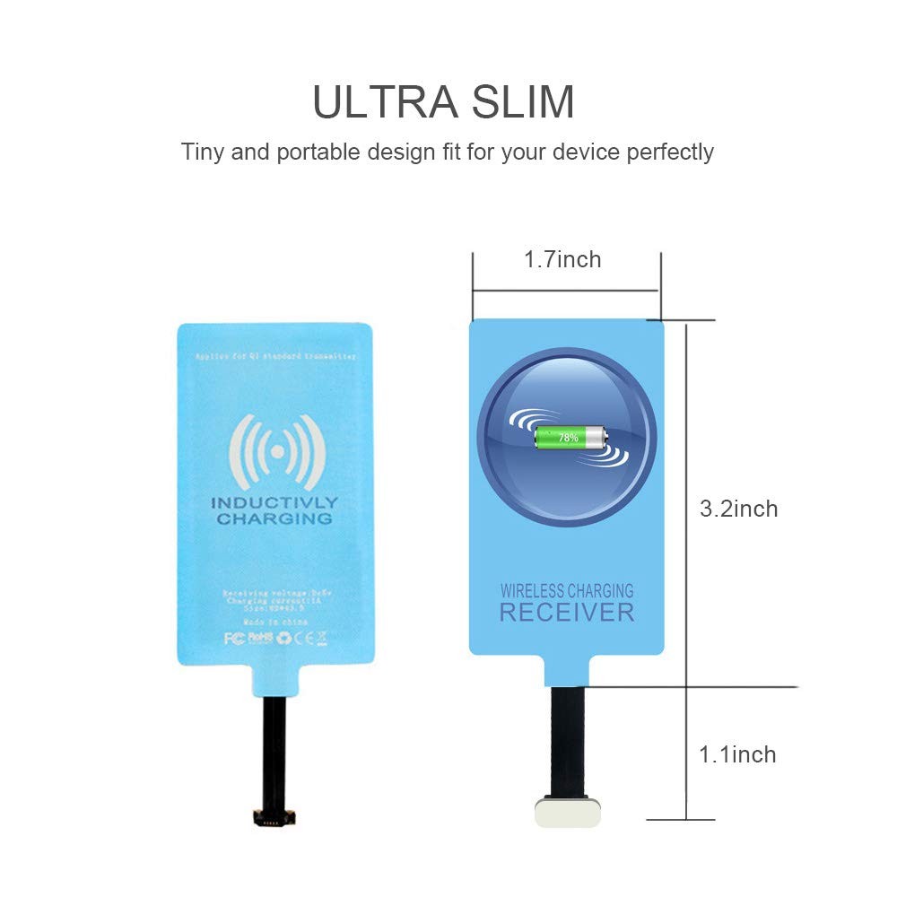 IVY QI Wireless Charging Receiver Adapter with Fast&Smart Charing for Type-C