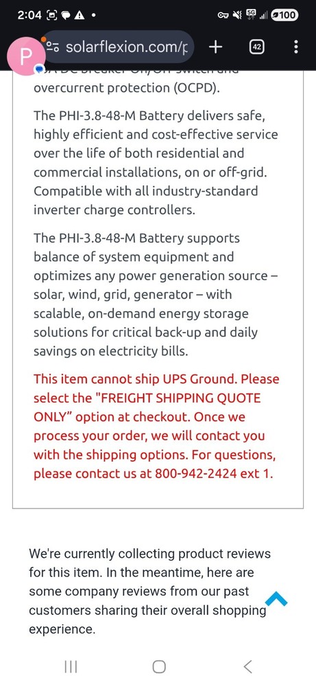 SIMPLIPHI SOLOR 48V 3.8 K BATT