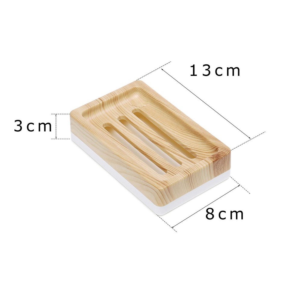 Plastic Soap Dish,Containers, Keeps Soap Dry,Easy Cleaning,Drain,Wood Pattern