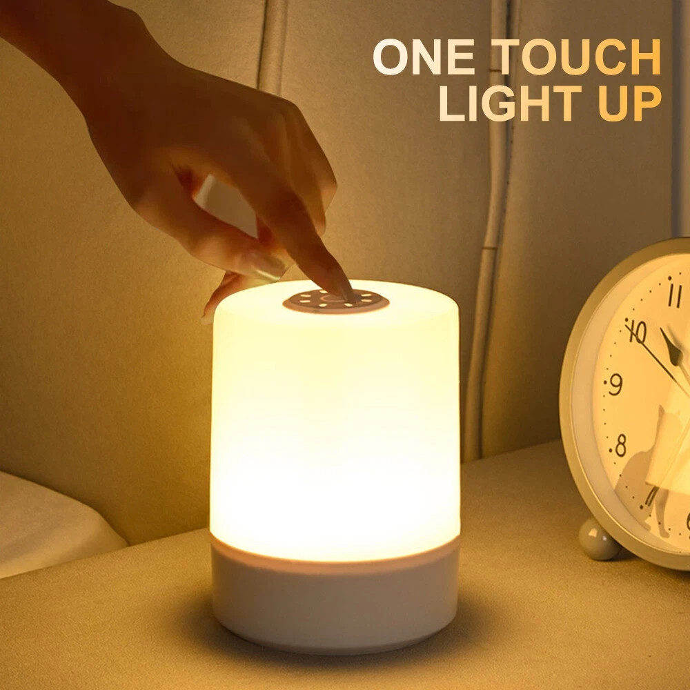 LED Table Lamp Touch Sensor Dimmable Night Light USB Rechargeable Bedside Lamp