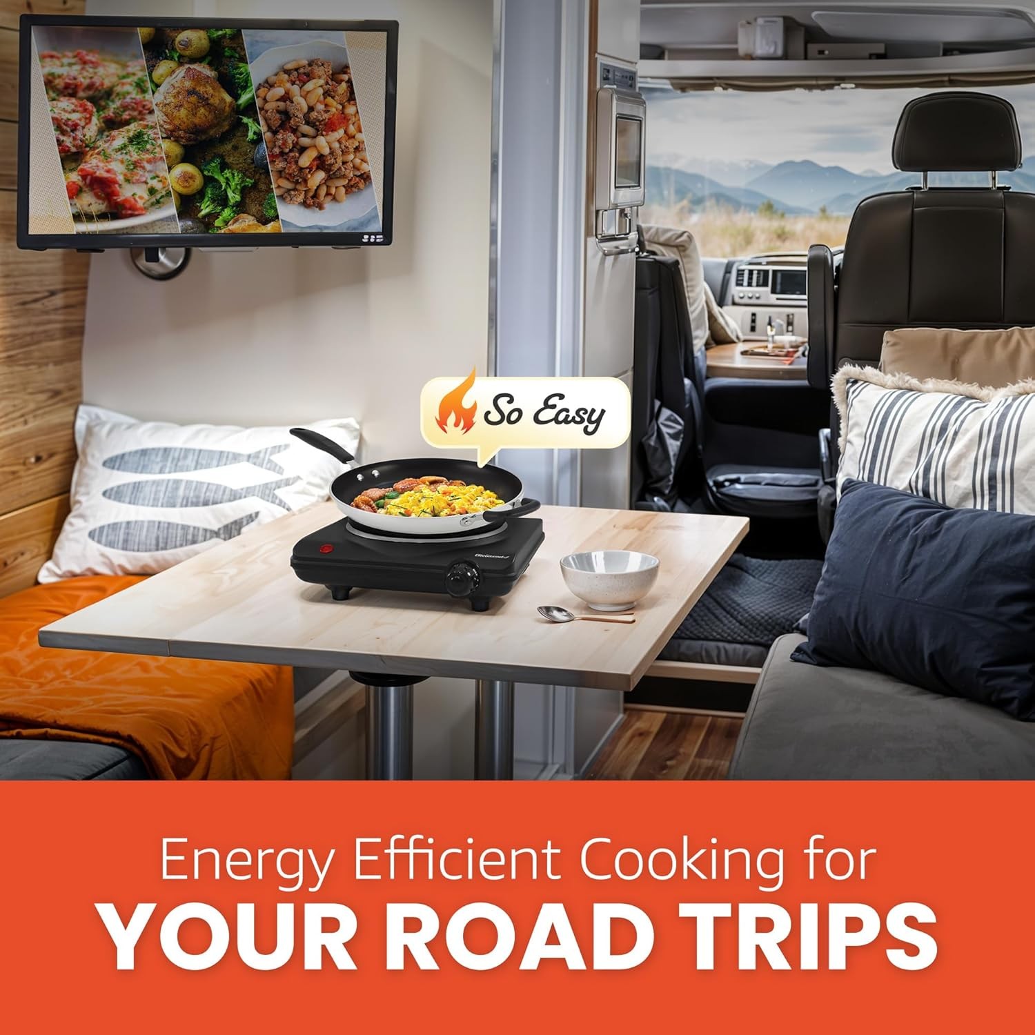 Gourmet Electric Hot Plate 1000W Single Burner Cast Iron Black