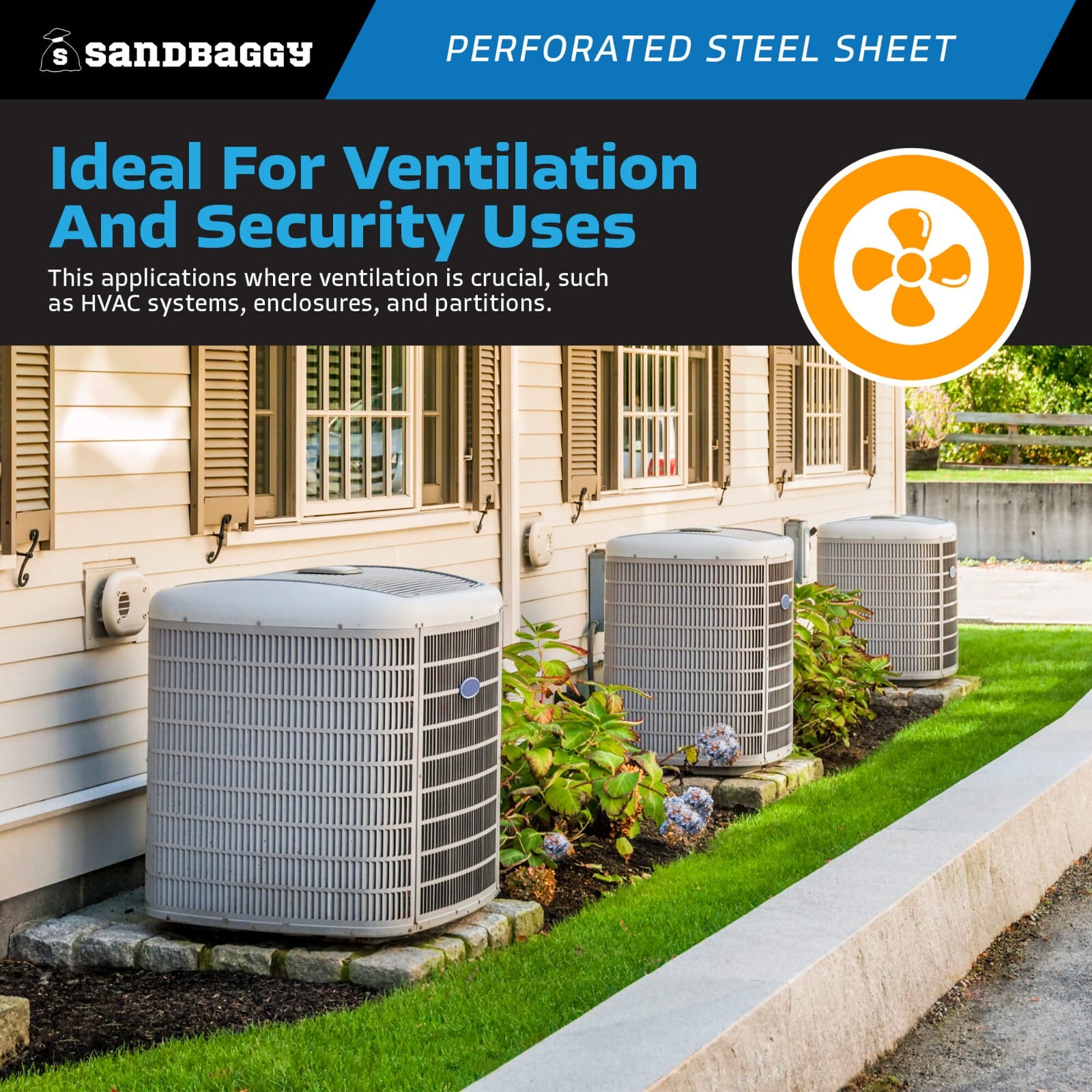 Sandbaggy Perforated Steel Sheet 24" x 24" - Perforated Metal Sheet - 20 Gauge