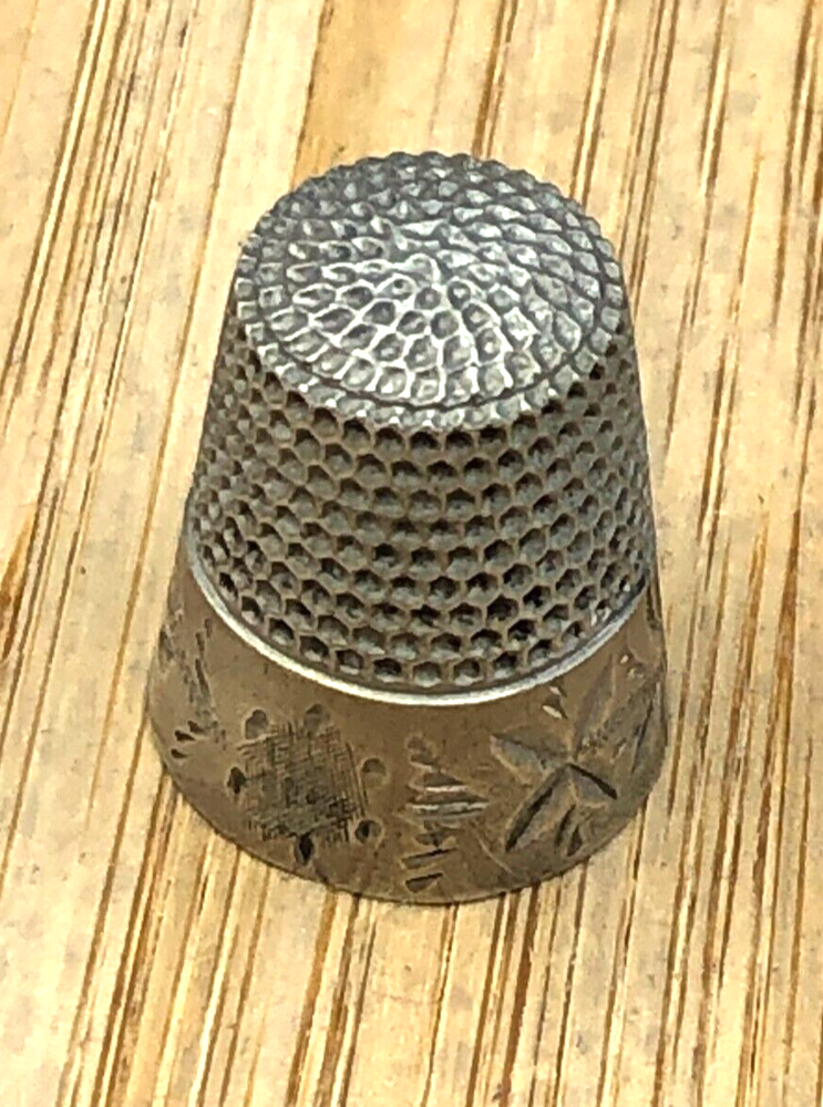 Vintage Sterling Silver Thimble, size 7, monogrammed