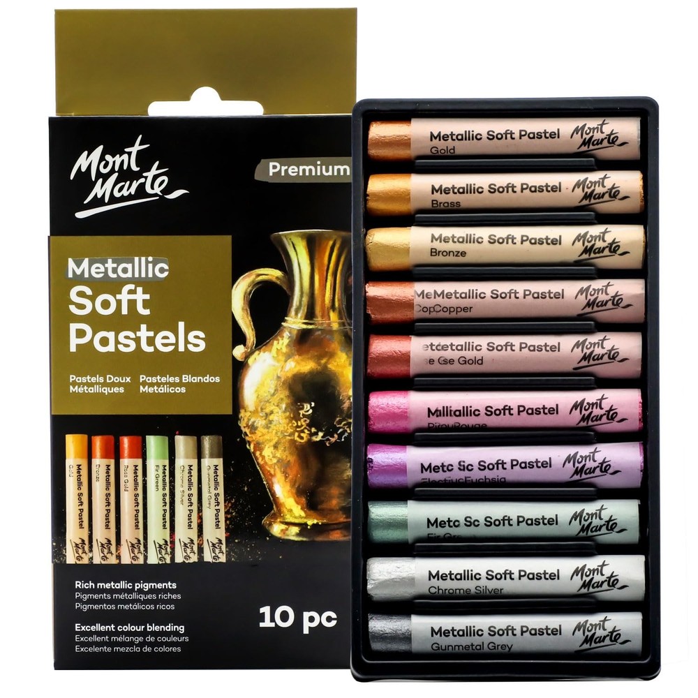 Mont Marte Metallic Soft Pastels 10pc