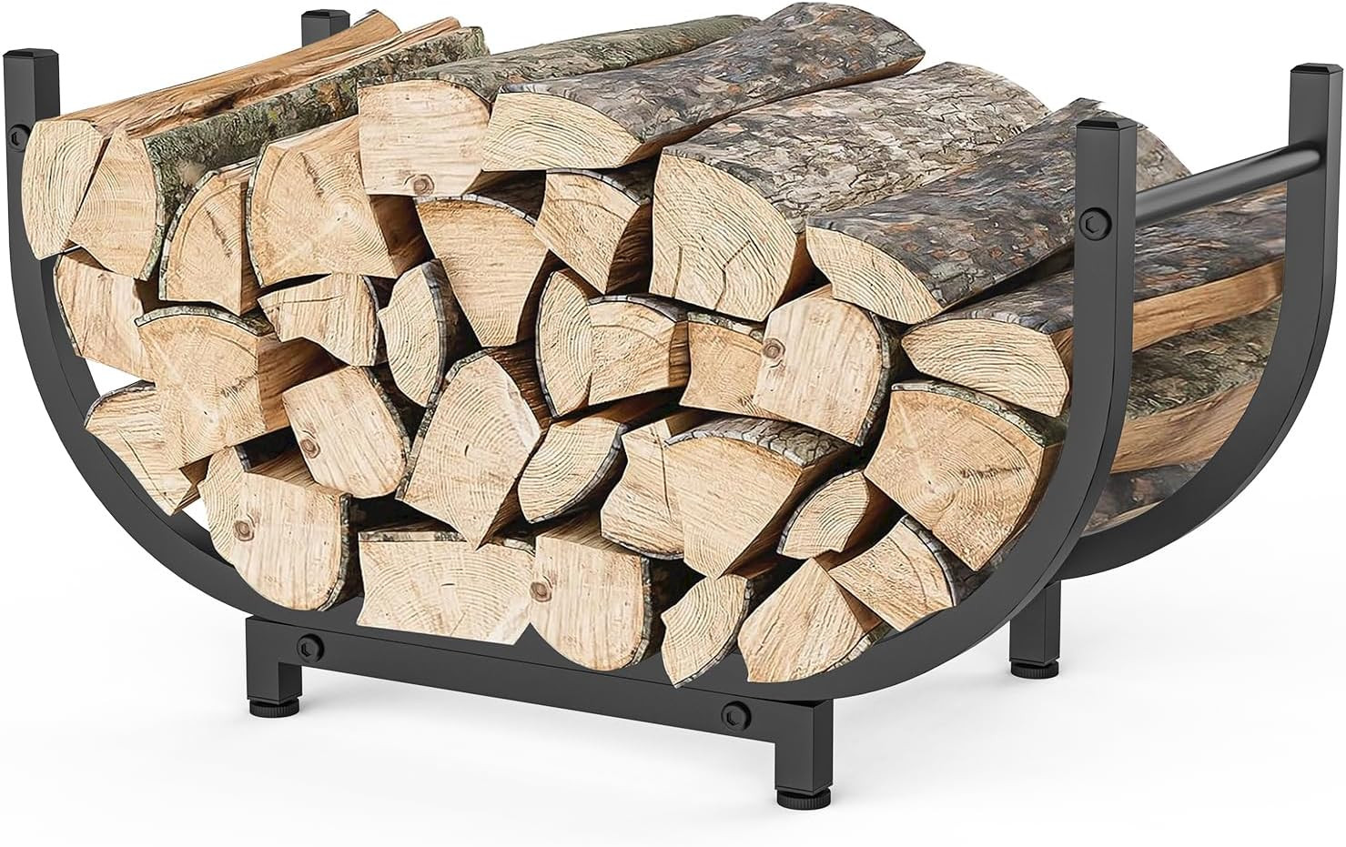 Firewood Rack 30in Outdoor Indoor Storage Rustproof Stable Log Holder Fireplace
