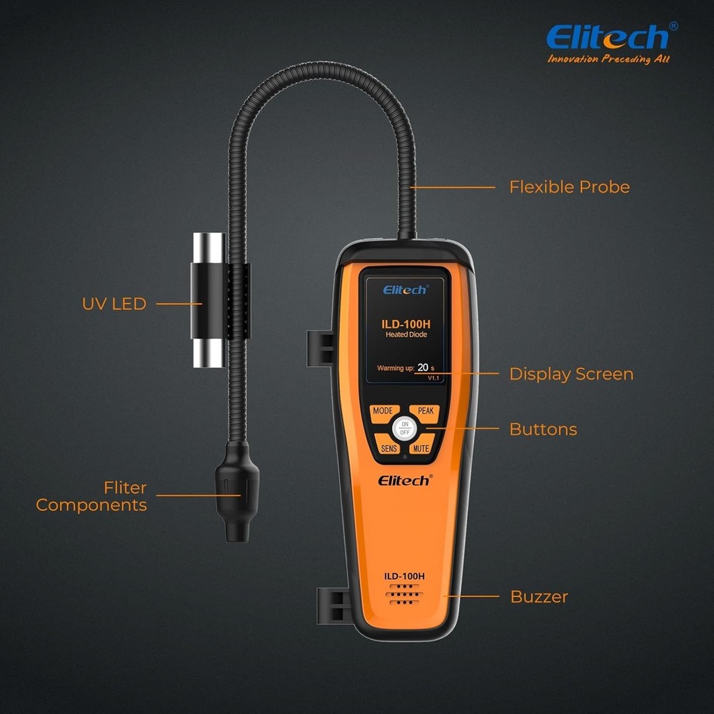 Professional Elitech Leak Detector with Adjustable Sensitivity and Fast Response