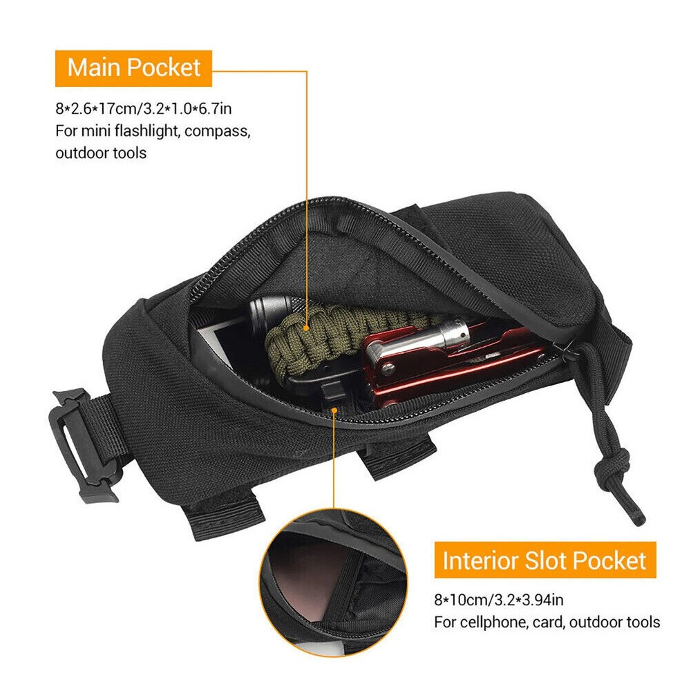 Tactical Backpack Shoulder Strap Accessory Pouch Molle EDC Utility Tools Pocket