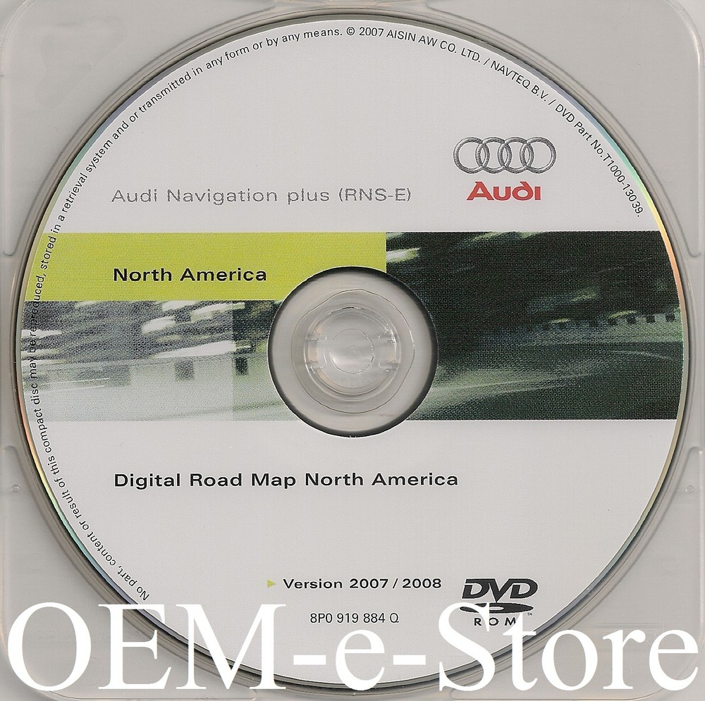 2005 2006 2007 2008 2009 Audi A3 RNS-E Navigation DATA DVD Map U.S Canada Disc