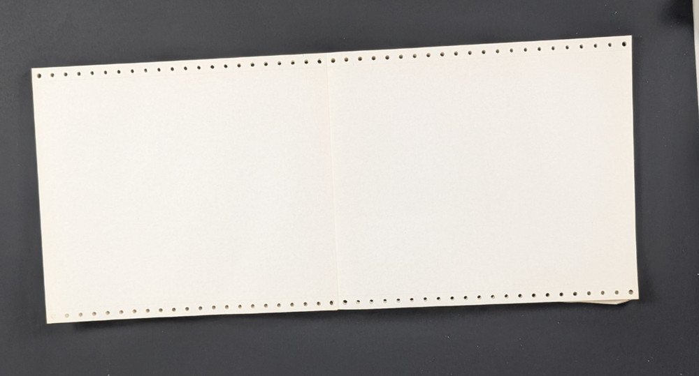 Continuous Dot Matrix Vintage Printer Paper Tractor Feed 65 Sheets 8.5 x 11