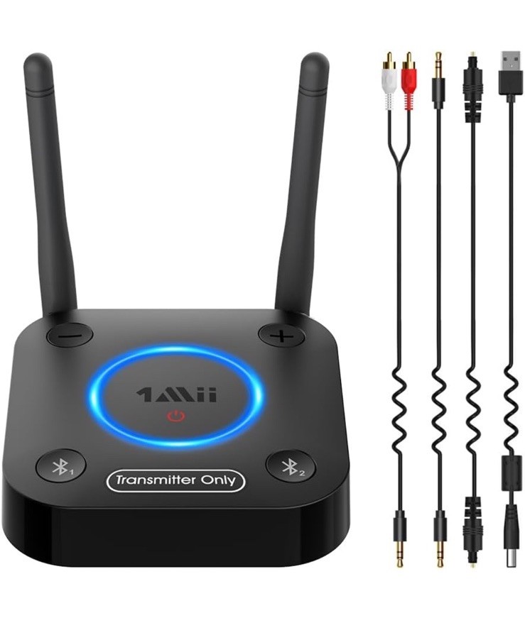 1Mii B06TX Bluetooth 5.2 Transmitter for TV to Wireless Headphone/Speaker