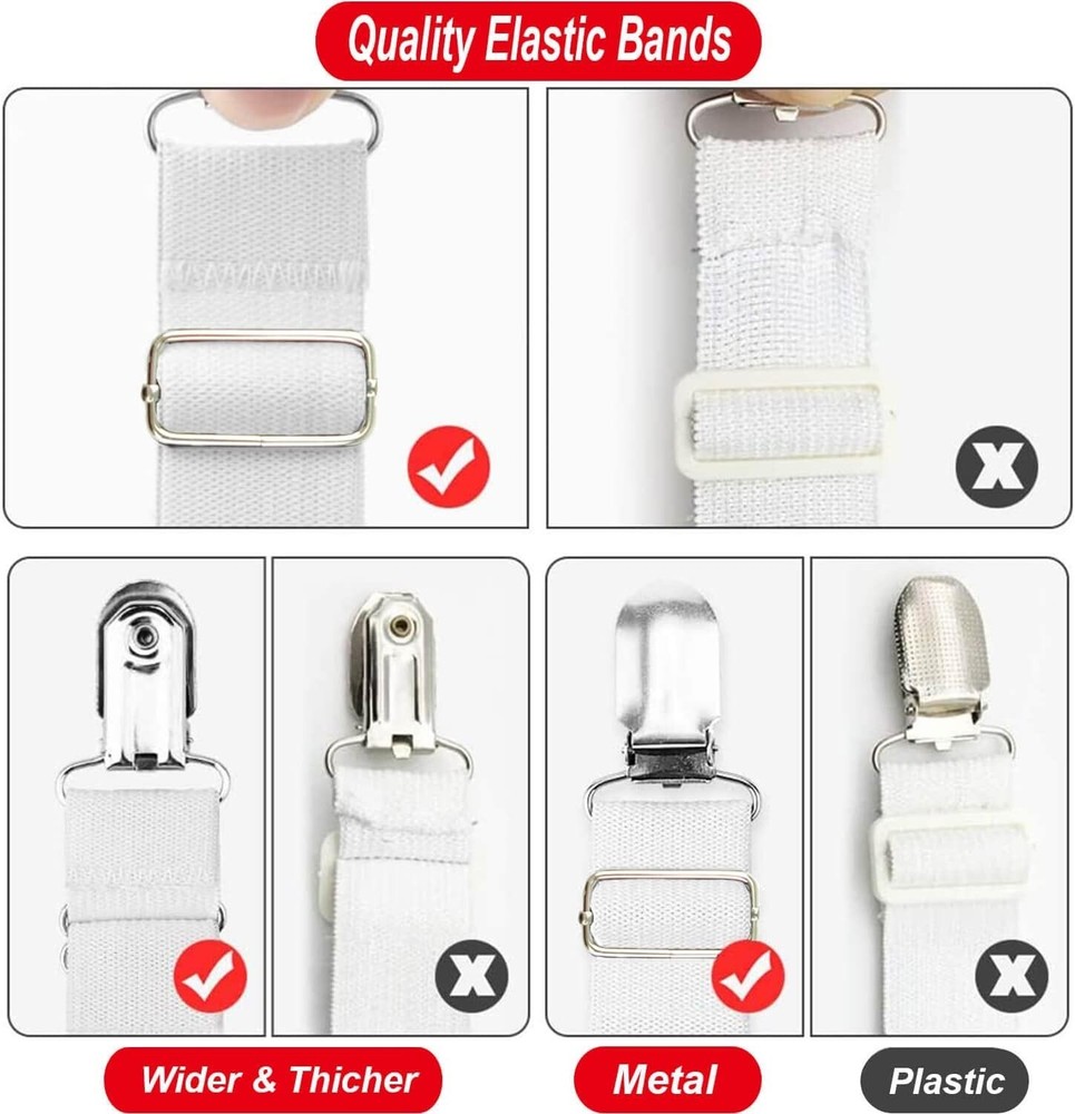 Bed Sheet Straps Scrunchie Fitted Straps Keepers Holders Elastic Fasteners 5 Pcs