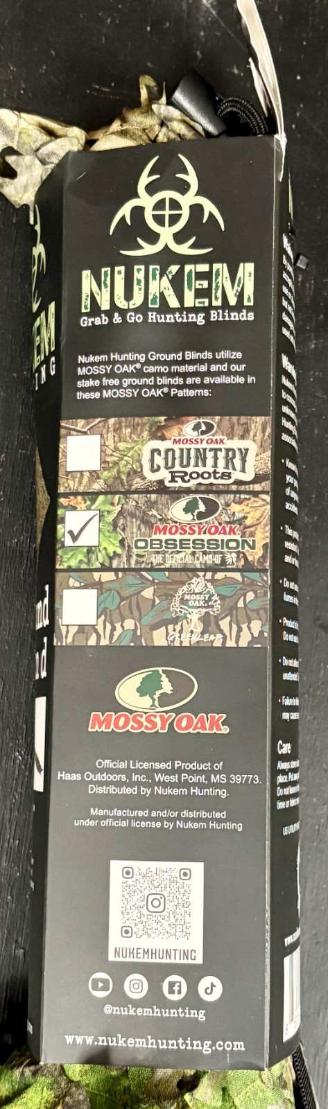 Nukem Hunting Ground Blind Mossy Oak Obsession New