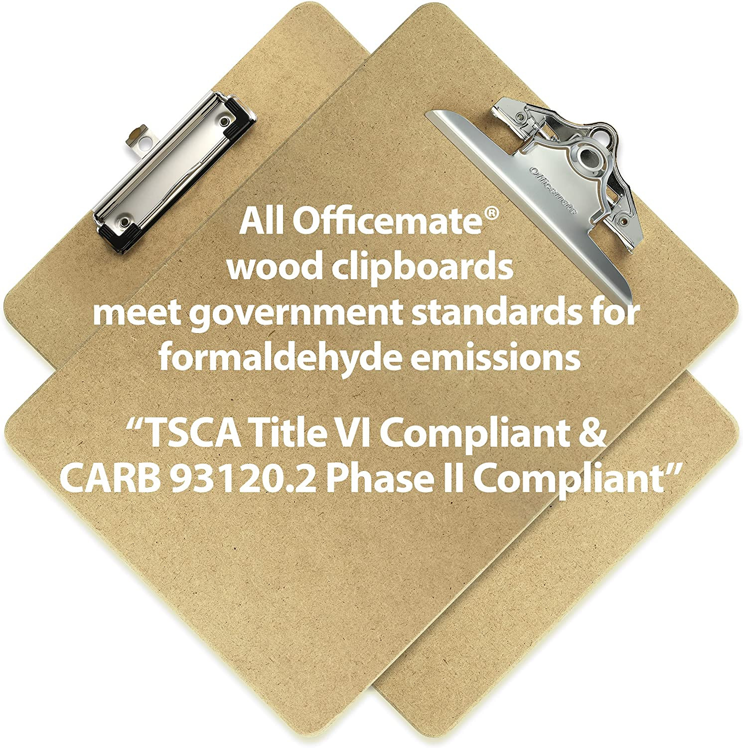 Recycled Wood Clipboard, Letter Size, 9" x 12.5" with 6" Clip, 3 Pack (83133),Br
