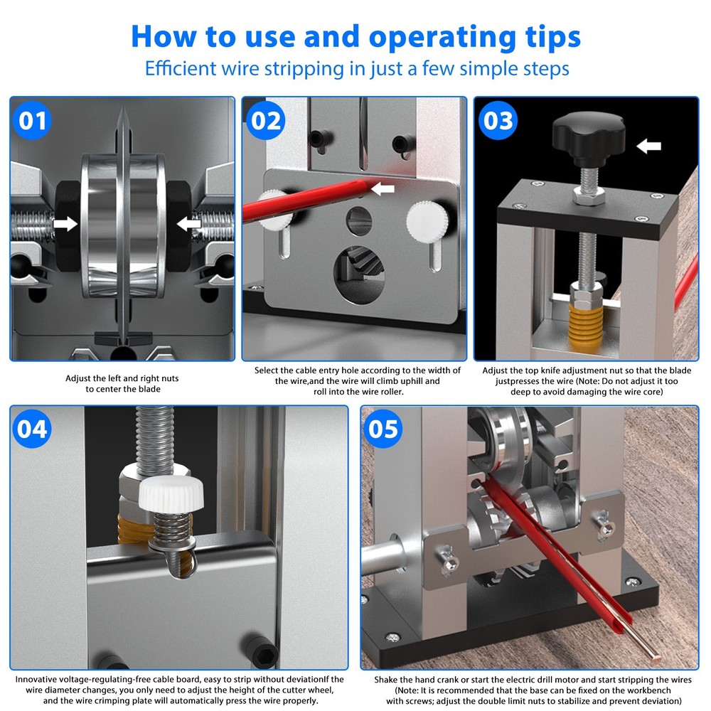 Portable Wire Stripping Machine Drill Powered Copper Cable Stripper Tool 1-25mm