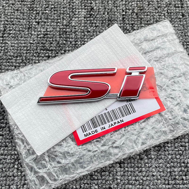 GENUINE OEM Red Si Emblem For honda civic 2Dr 4Dr Trunk Rear Badge Sticker Decal