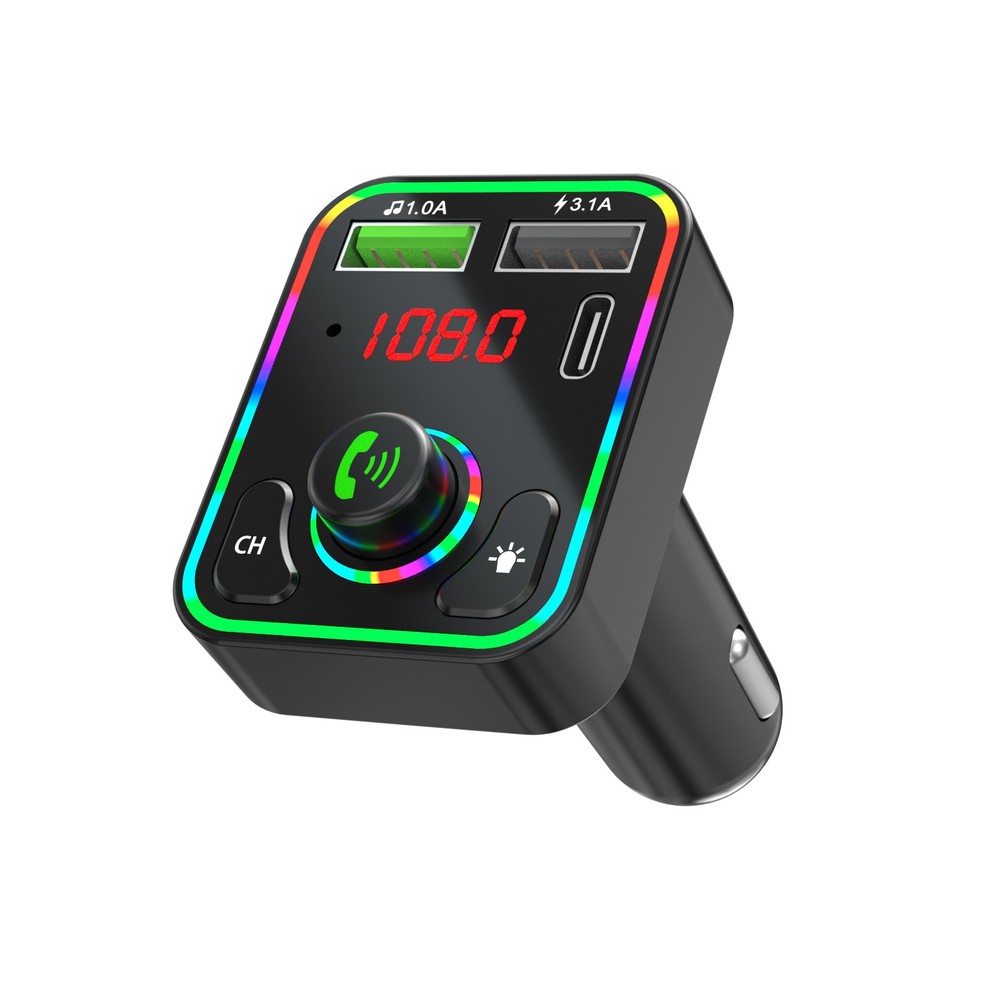 Car Wireless FM Transmitter 2*USB PD Bluetooth 5.0 Charger Adapter AUX Hand-Free