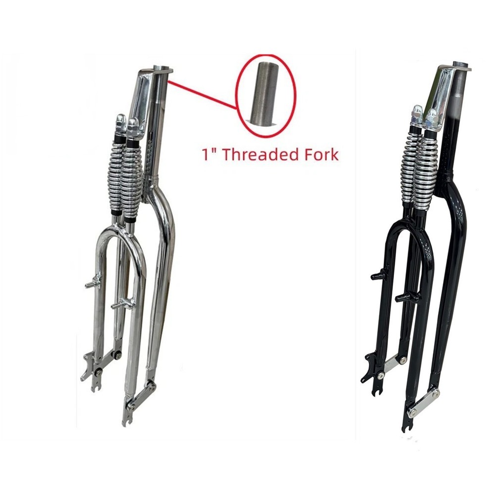 26" Springer Fork 1" Threaded Bike Fork Dual Spring Classical Fork Copper Bike
