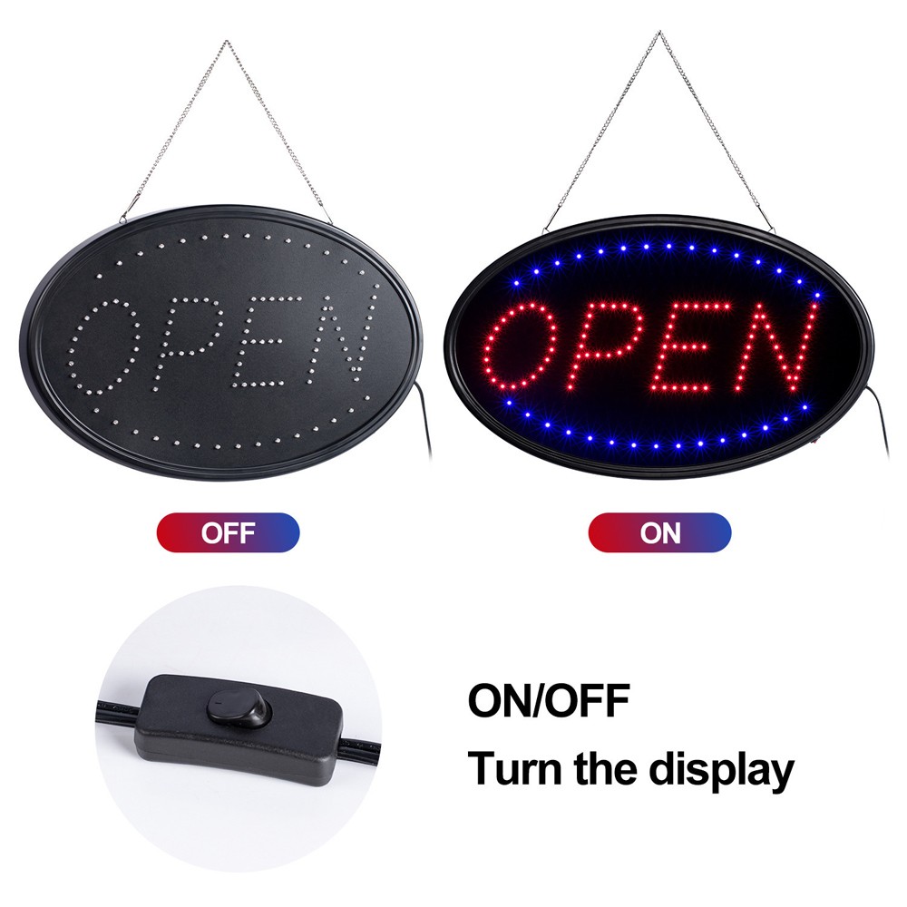 Animated Motion Ultra Bright OPEN Business Store LED Hang Sign Neon Light ON/OFF