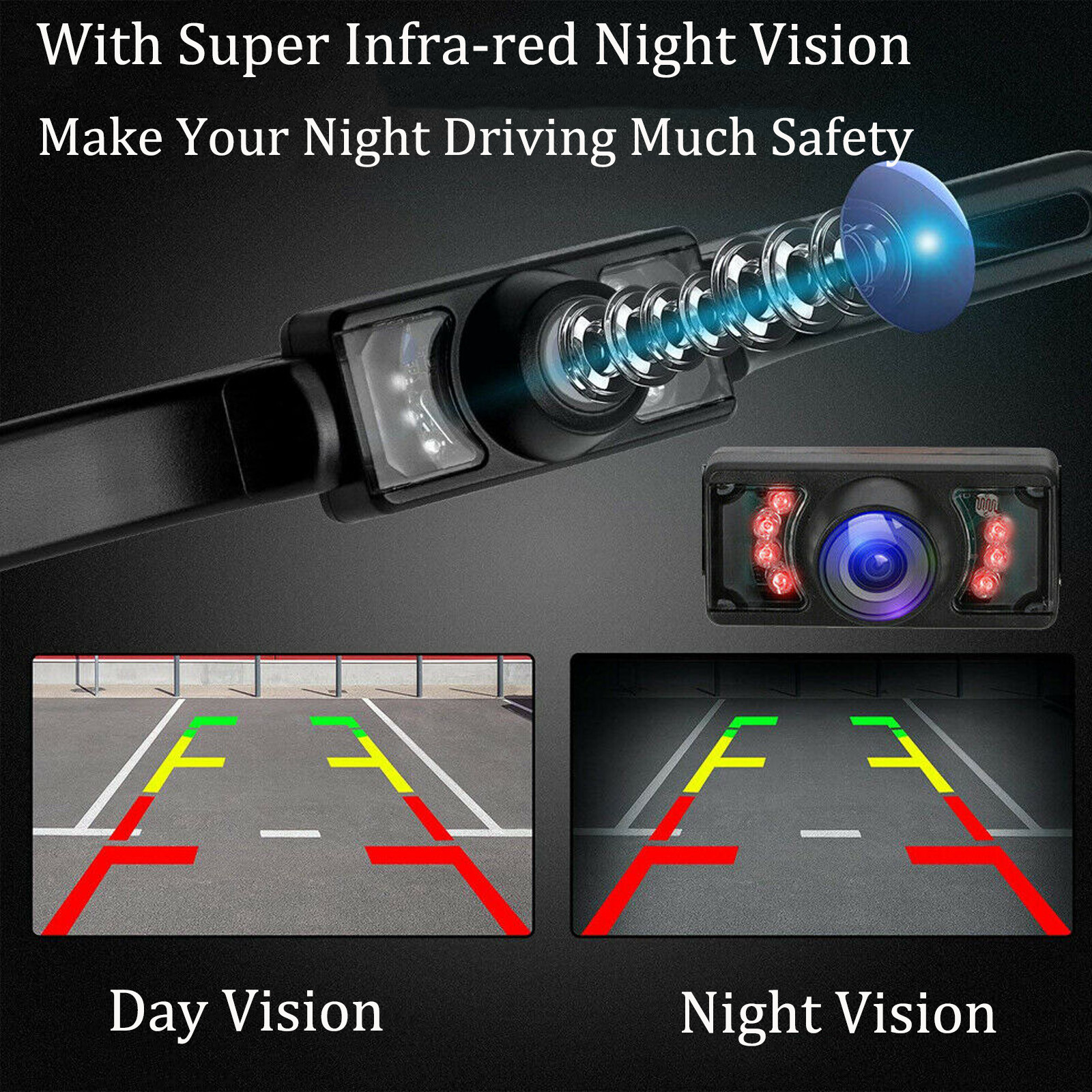 5" Monitor Backup Camera Car Rear View Wireless HD Parking System Night Vision