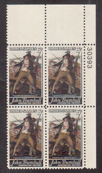 Scott #1361....6 Cent....John Trumbull....4 Plate Blocks