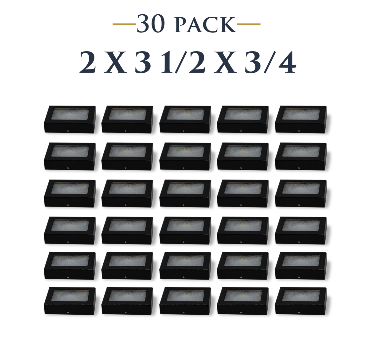 30 Pack of 2 x 3 1/2  x 3/4 Riker Display Cases Boxes for Collectibles and Coins