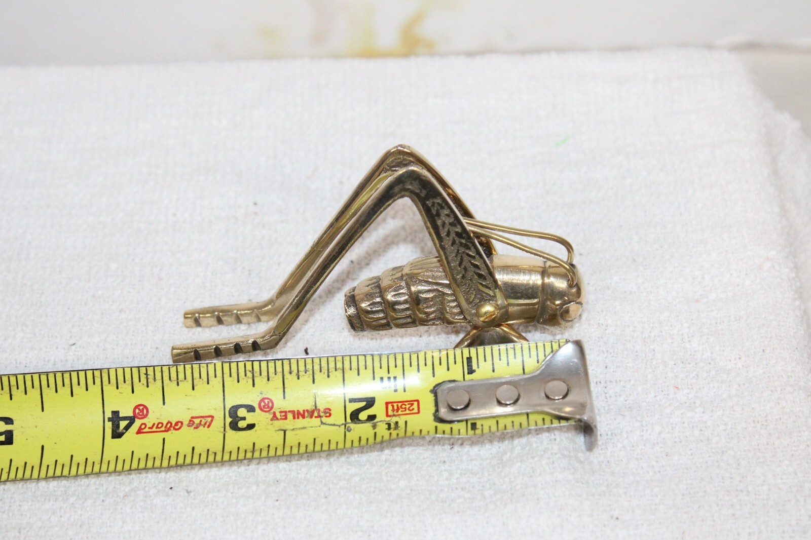 Vintage Style Brass Grasshopper Cricket Paperweight Figurine 3.5'' Paperweight