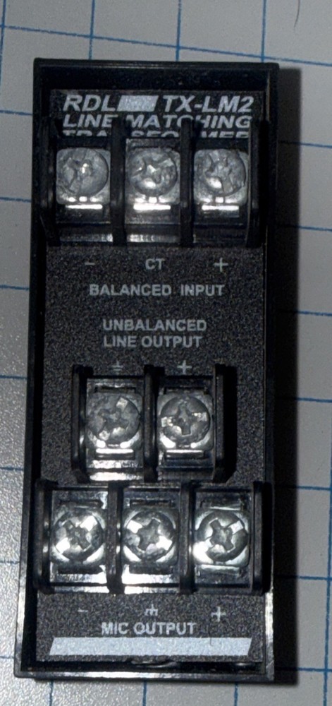 RDL TX-LM2 Line Level to Microphone Level Transformer UNTESTED