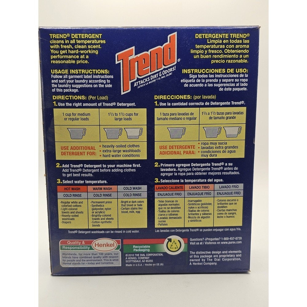 TREND POWDER DETERGENT 4 LOADS / 9OZ Sealed