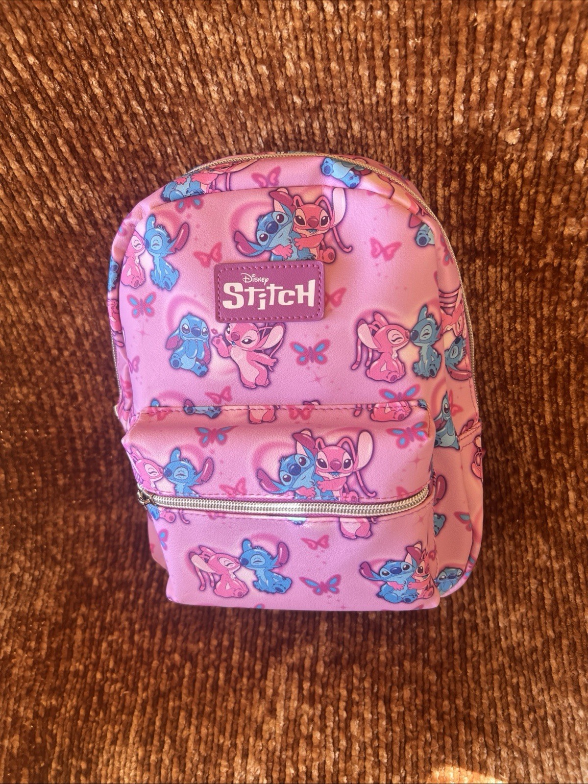 Disney Stitch and Angel Pink And Blue Backpack, Mini