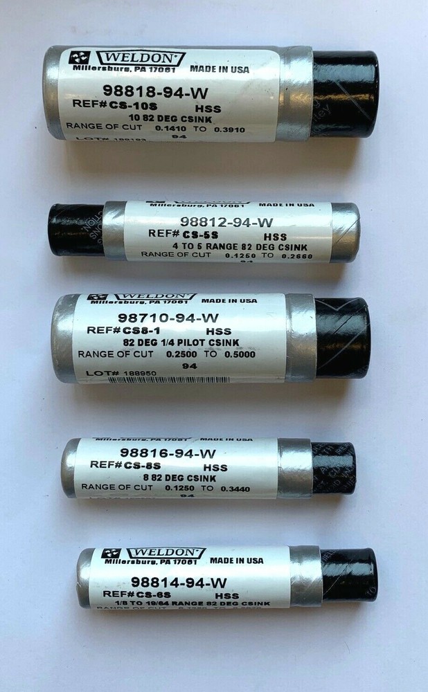 WELDON 1C 82 DEG 9 PC ZERO FLUTE COUNTERSINK SET #99034