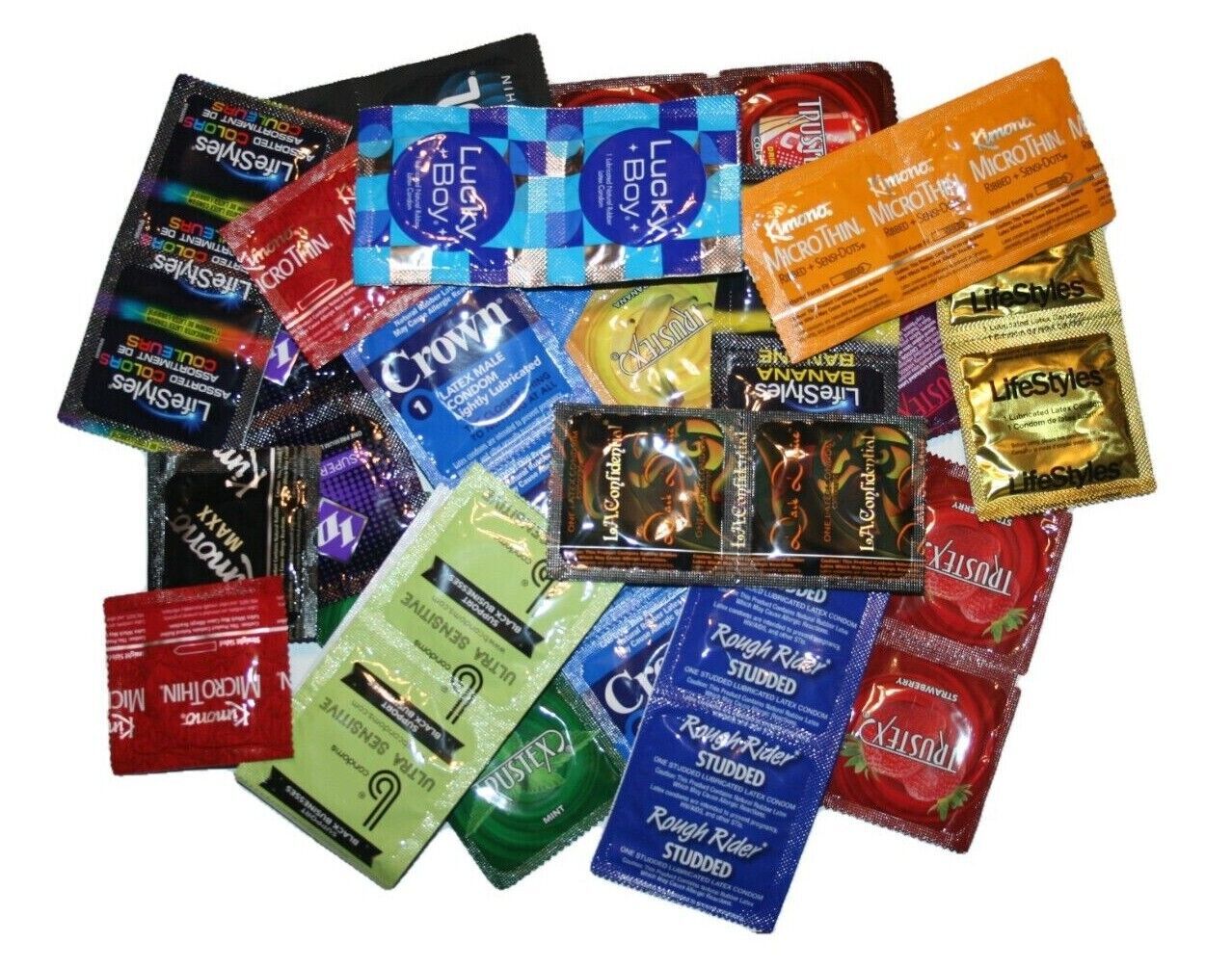 Condoms Lot Sampler Choice of 50 or 100 Condoms