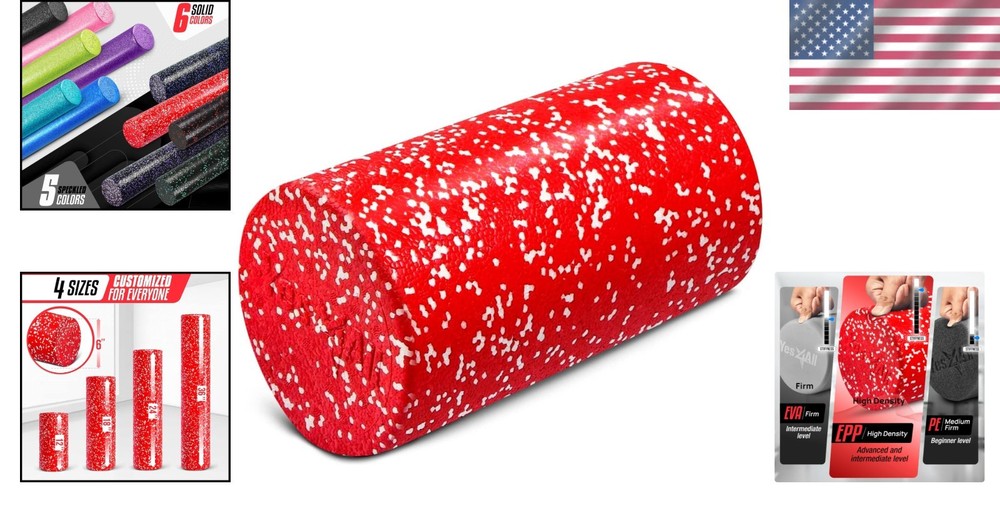 Extra Firm EPP Exercise Foam Roller - 12 Inch for Pain Relief & Flexibility