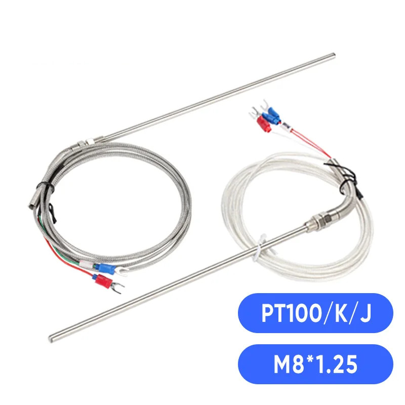 Thermocouple Temperature Sensor Compression Spring Probe M8 1m 2m 3m 5m Type K J
