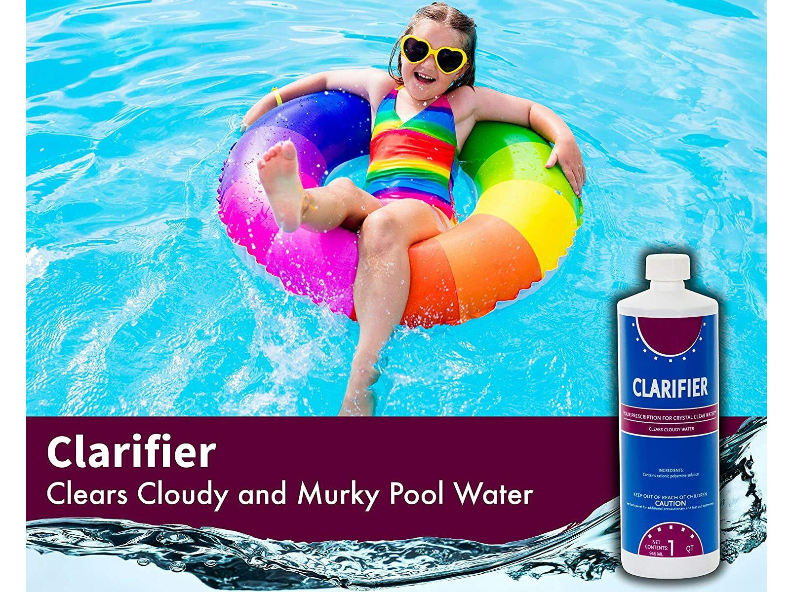 Swimming Pool Chemical Super Clarifier - 32 oz Bottle - (Select Quantity)