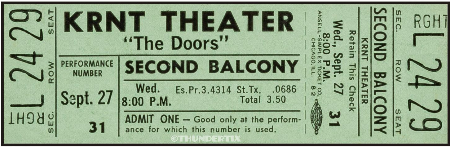 12 1967-1970 THE DOORS FULL UNUSED CONCERT TICKETS scrapbooking frame reprint