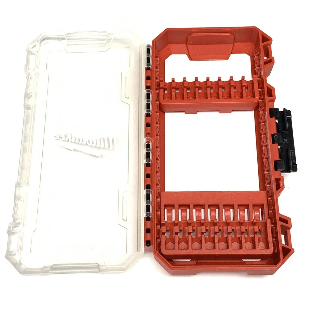 New Gen Milwaukee Bit Storage Case With 2 Bit Insert Holders Clear Top