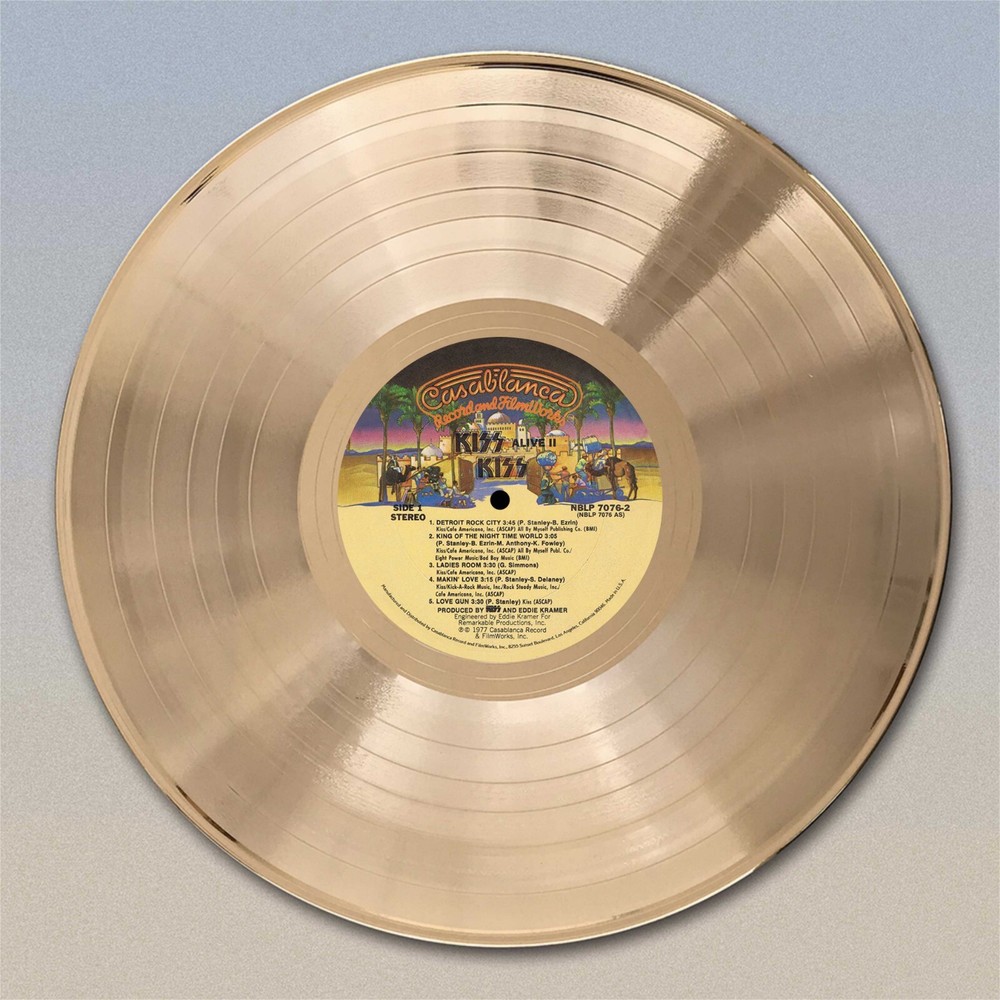 KISS "Alive"  Gold LP Record wall art