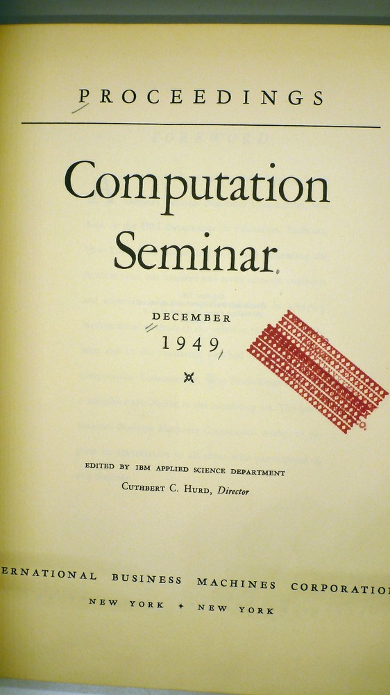 IBM: Computation Seminar, December 1949