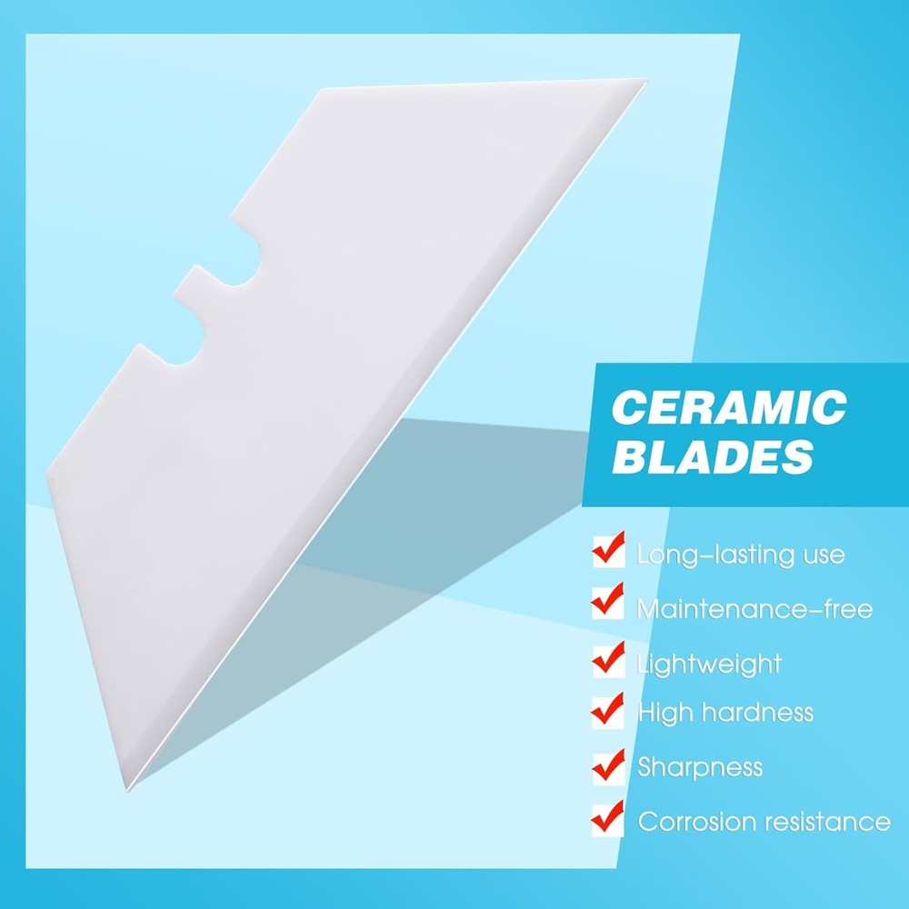 10Pack Ceramic Utility Blades High Hardness Replacement Blades Fit Utility Knife
