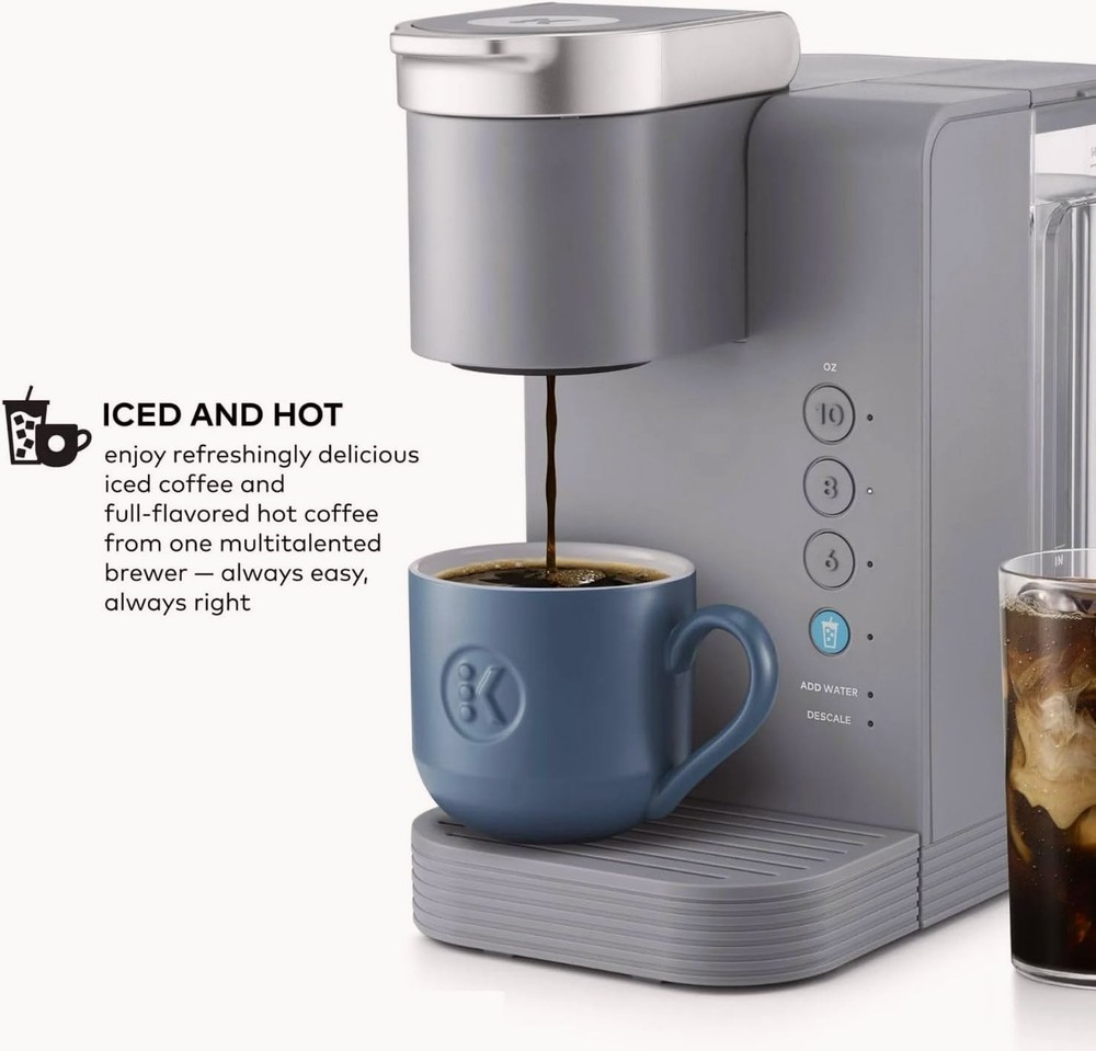 K Express Essentials Plus Single Serve Coffee Maker Gray Brew Over Ice K Cup