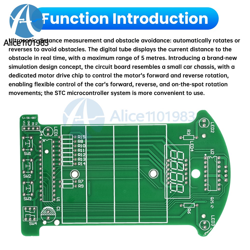 Ultrasonic Ranging Obstacle Avoidance Car DIY Kit intelligent Car programming