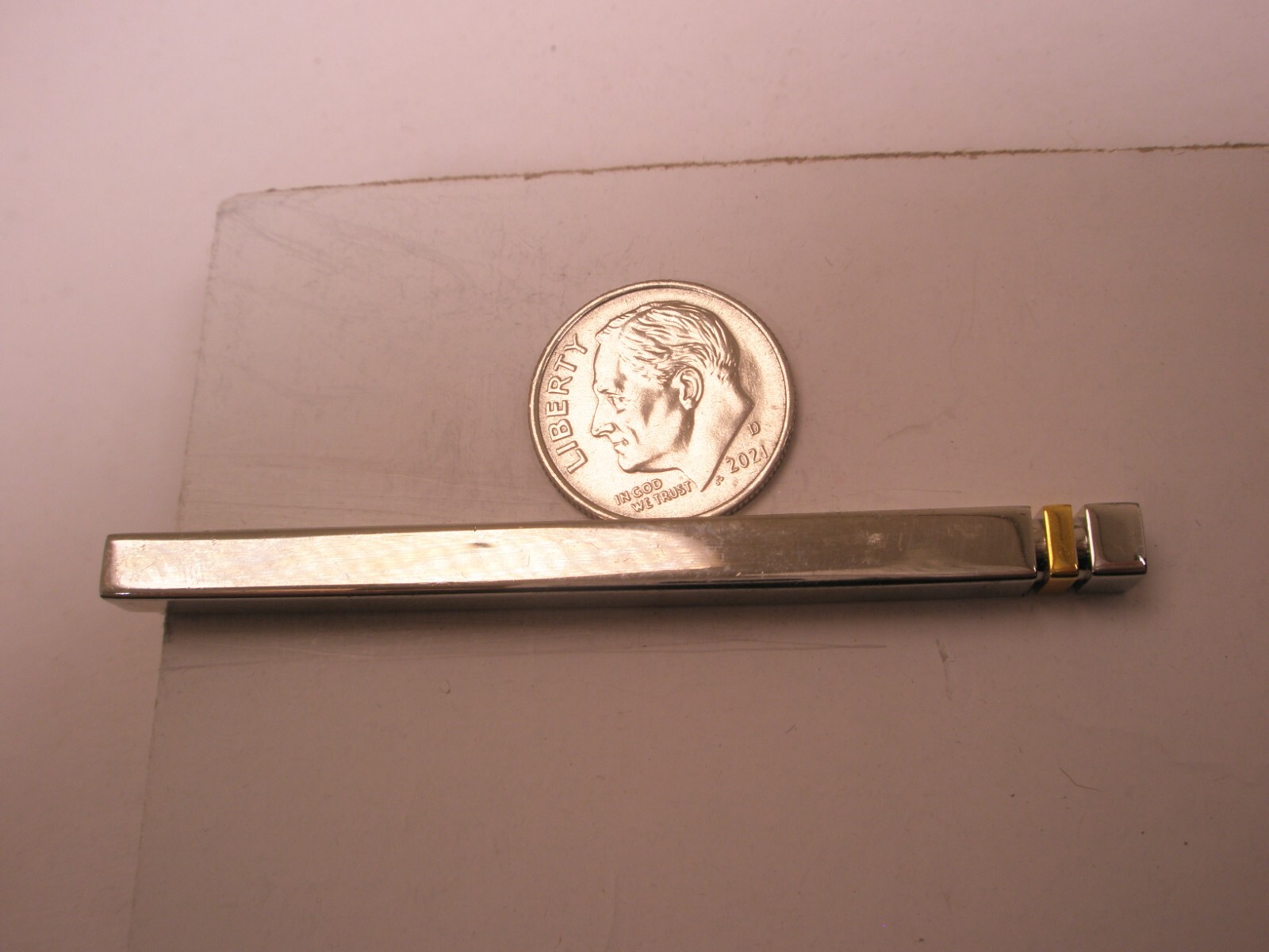 2-9/16" Thin Design Silver Gold Tones Quality Vintage LARGE Tie Bar Clip simple