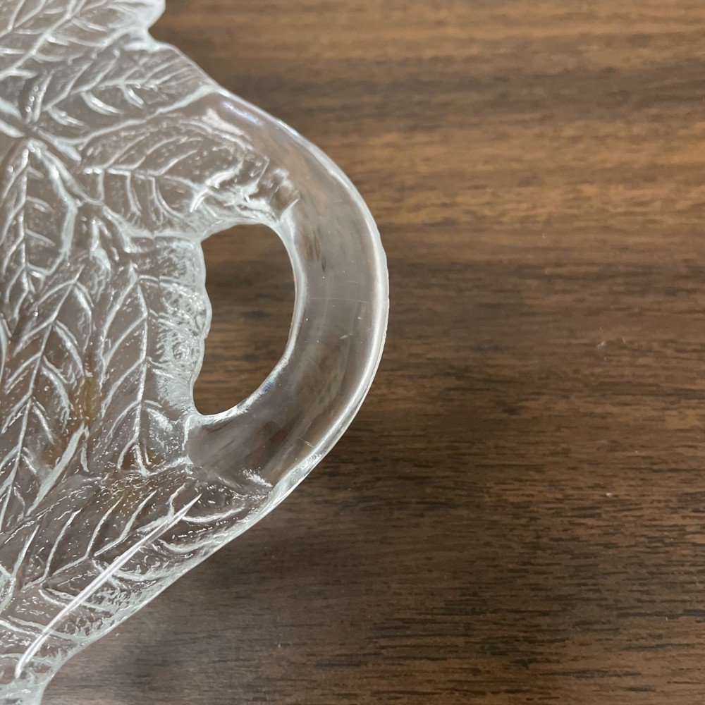 Clear Glass Serving Tray Pear Fruit Design